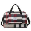 Oxford Cloth Foldable Plaid Luggage Bag